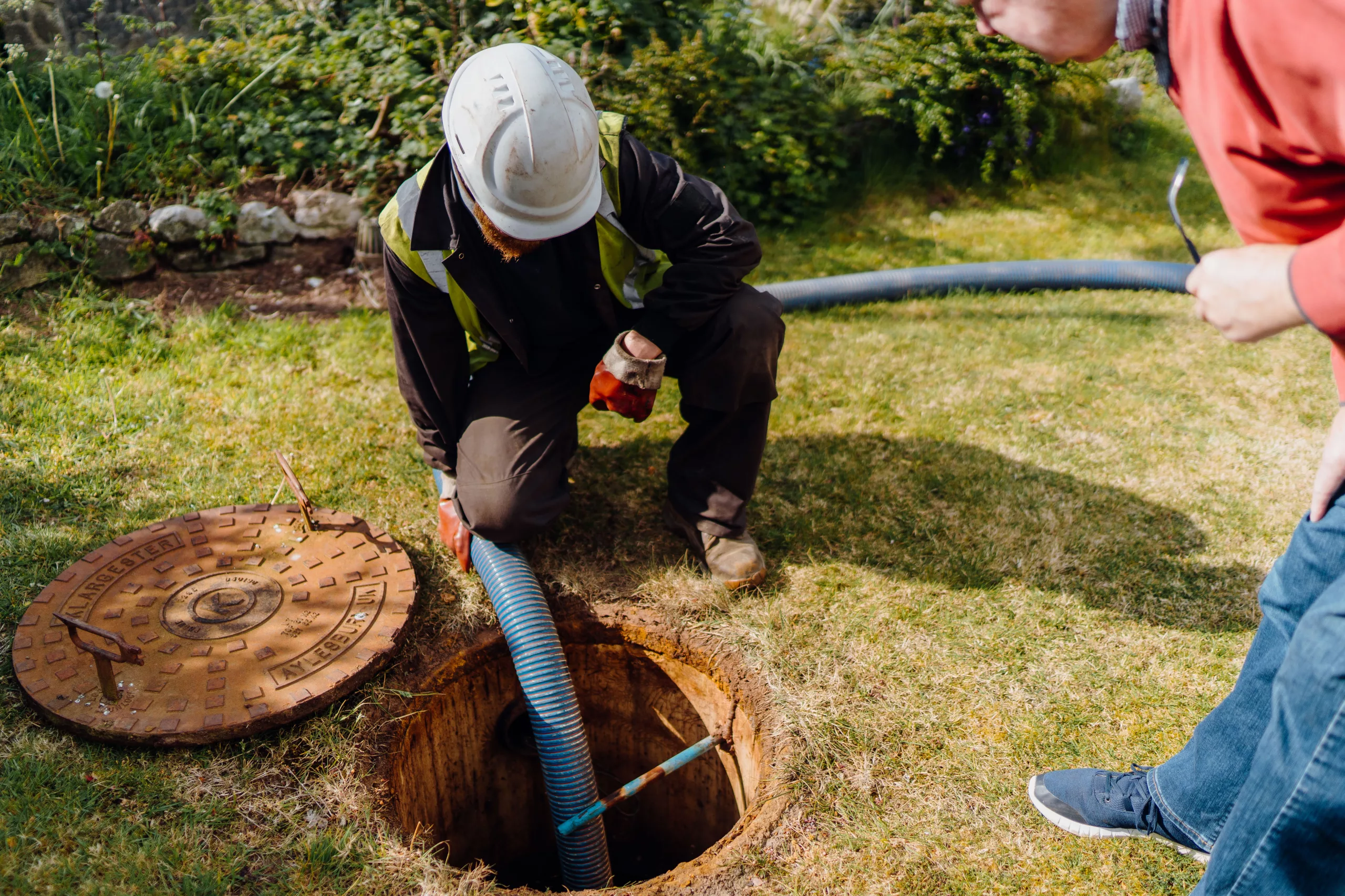 West Wales Waste engineer emptying a septic tank