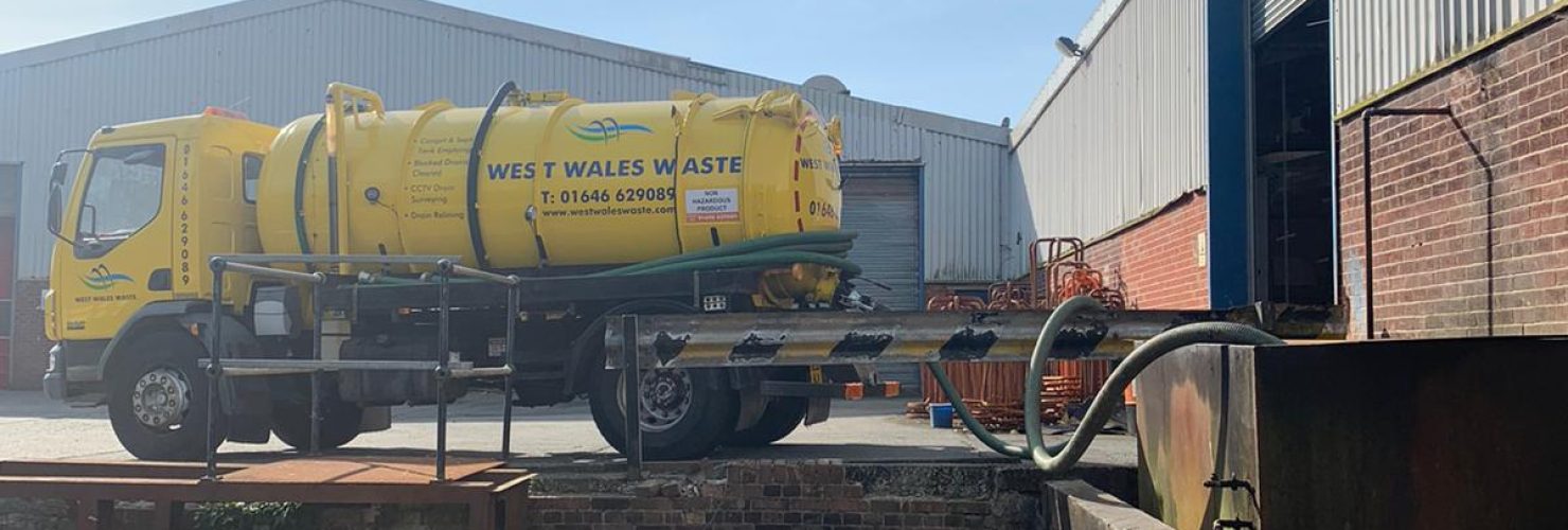 West Wales Waste Tanker extracting waste oil